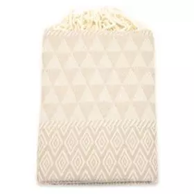 Fouta Jacquard Diamant - Natural Raffia