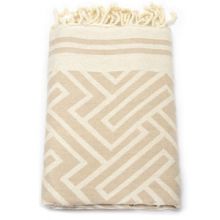 Fouta Jacquard Labyrinth - Natural Raffia