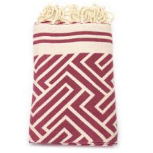 Fouta Jacquard Labyrinth - Dark Cherry