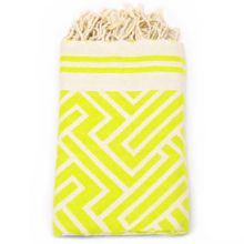 Fouta Jacquard Labyrinth - Neon Yellow Fish