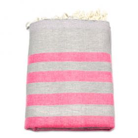 Fouta Frottee - Neon Pink Fish