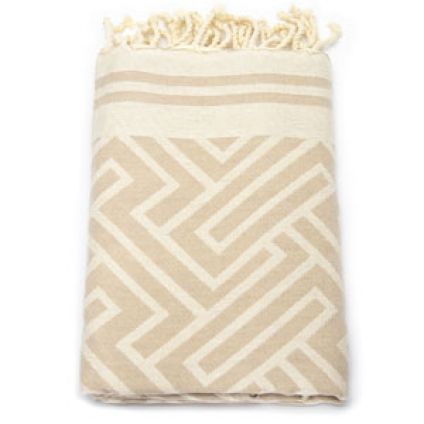 Fouta Jacquard Labyrinth - Natural Raffia