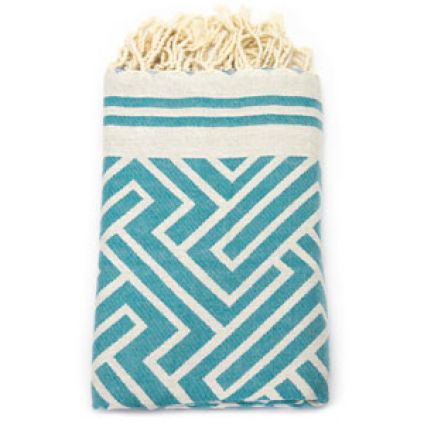 Fouta Jacquard Labyrinth - Emerald Stone