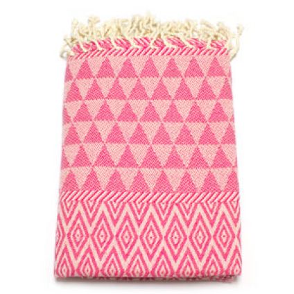 Fouta Jacquard Diamant - Fuchsia Flower