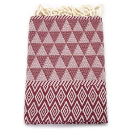Fouta Jacquard Diamant - Dark Cherry